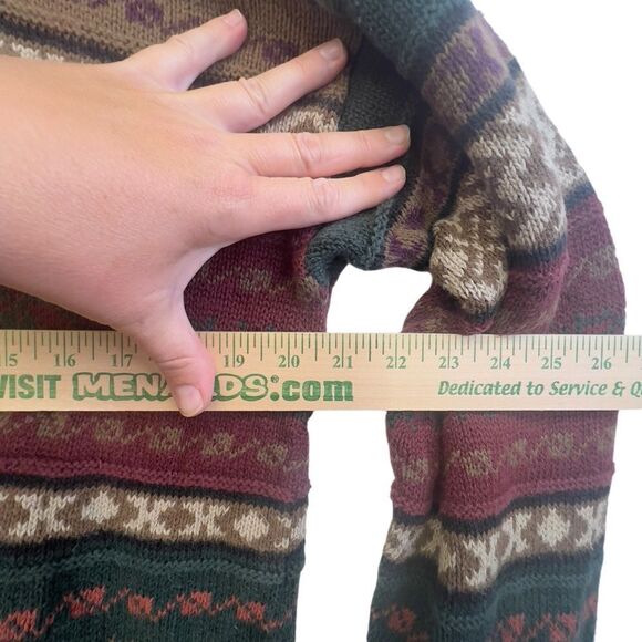 Vintage 1990s American Eagle Knit Crewneck Sweater / Striped / All Over Pattern - Picture 11 of 16